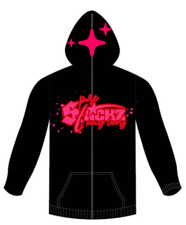 Pink PureStackz full zip hoodie