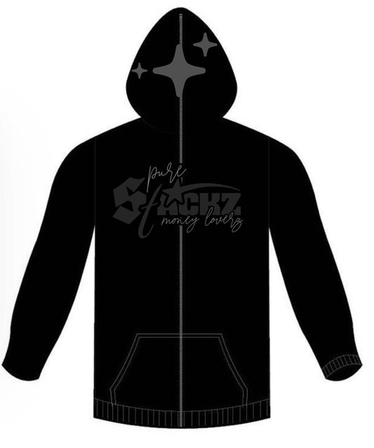 Black Pure Stackz full zip hoodie