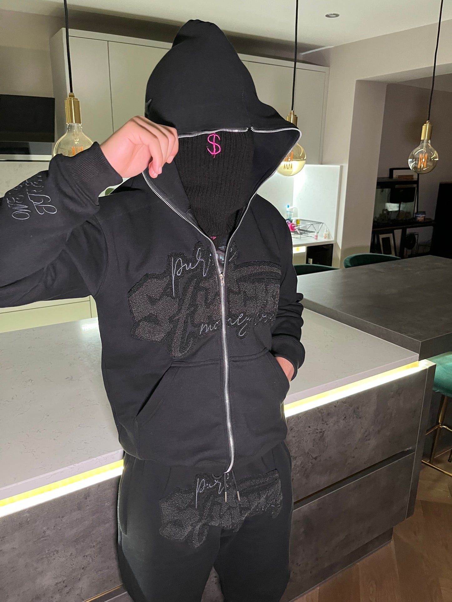 Black Pure Stackz full zip hoodie